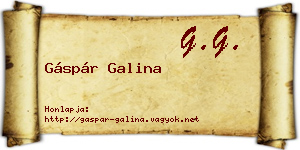 Gáspár Galina névjegykártya